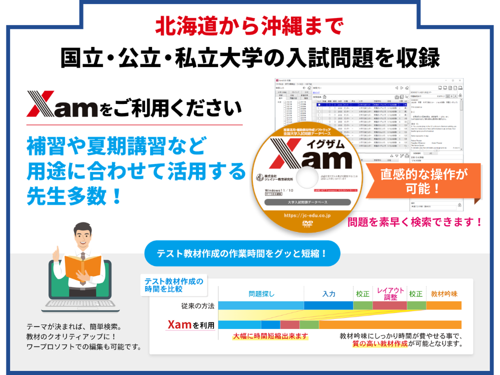 Xamの特徴 | Xam（イグザム） 全国大学入試問題データベース